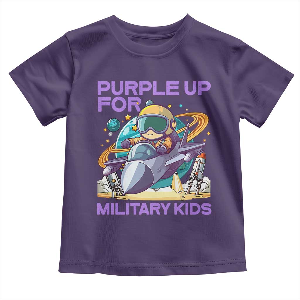 Purple Up For Military Kids Toddler T Shirt Military Child Month Astronaut Fights TS11 Purple Print Your Wear