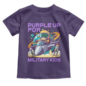 Purple Up For Military Kids Toddler T Shirt Military Child Month Astronaut Fights TS11 Purple Print Your Wear