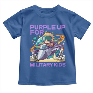 Purple Up For Military Kids Toddler T Shirt Military Child Month Astronaut Fights TS11 Royal Blue Print Your Wear