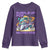Purple Up For Military Kids Youth Sweatshirt Military Child Month Astronaut Fights TS11 Purple Print Your Wear