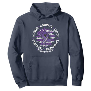 Military Child Month Hoodie Purple Up Military Child Honor Courage Unity Strength Resilience TS11 Navy Print Your Wear