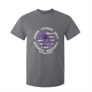 Military Child Month T Shirt For Kid Purple Up Military Child Honor Courage Unity Strength Resilience TS11 Charcoal Print Your Wear