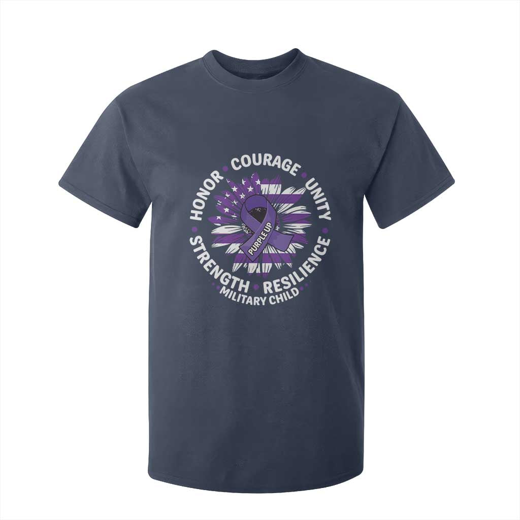 Military Child Month T Shirt For Kid Purple Up Military Child Honor Courage Unity Strength Resilience TS11 Navy Print Your Wear