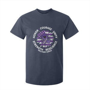 Military Child Month T Shirt For Kid Purple Up Military Child Honor Courage Unity Strength Resilience TS11 Navy Print Your Wear
