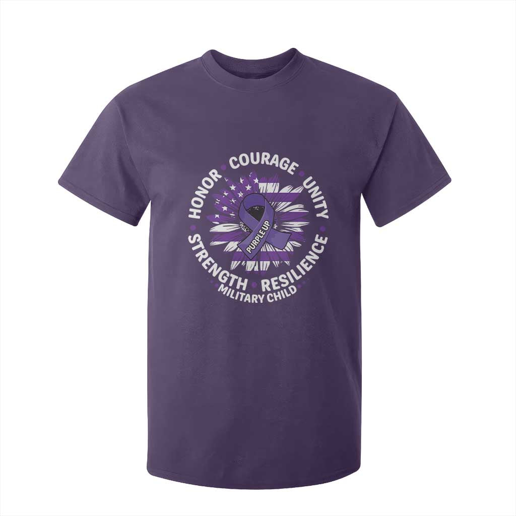 Military Child Month T Shirt For Kid Purple Up Military Child Honor Courage Unity Strength Resilience TS11 Purple Print Your Wear