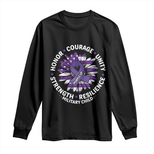 Military Child Month Long Sleeve Shirt Purple Up Military Child Honor Courage Unity Strength Resilience TS11 Black Print Your Wear