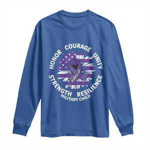 Military Child Month Long Sleeve Shirt Purple Up Military Child Honor Courage Unity Strength Resilience TS11 Royal Blue Print Your Wear