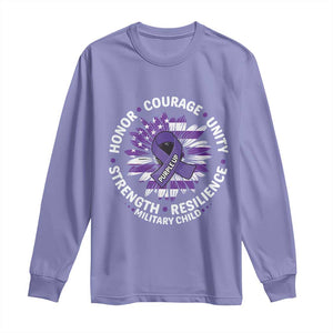 Military Child Month Long Sleeve Shirt Purple Up Military Child Honor Courage Unity Strength Resilience TS11 Violet Print Your Wear