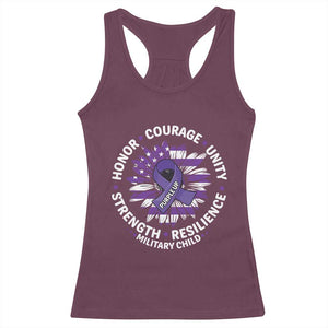 Military Child Month Racerback Tank Top Purple Up Military Child Honor Courage Unity Strength Resilience TS11 Maroon Print Your Wear