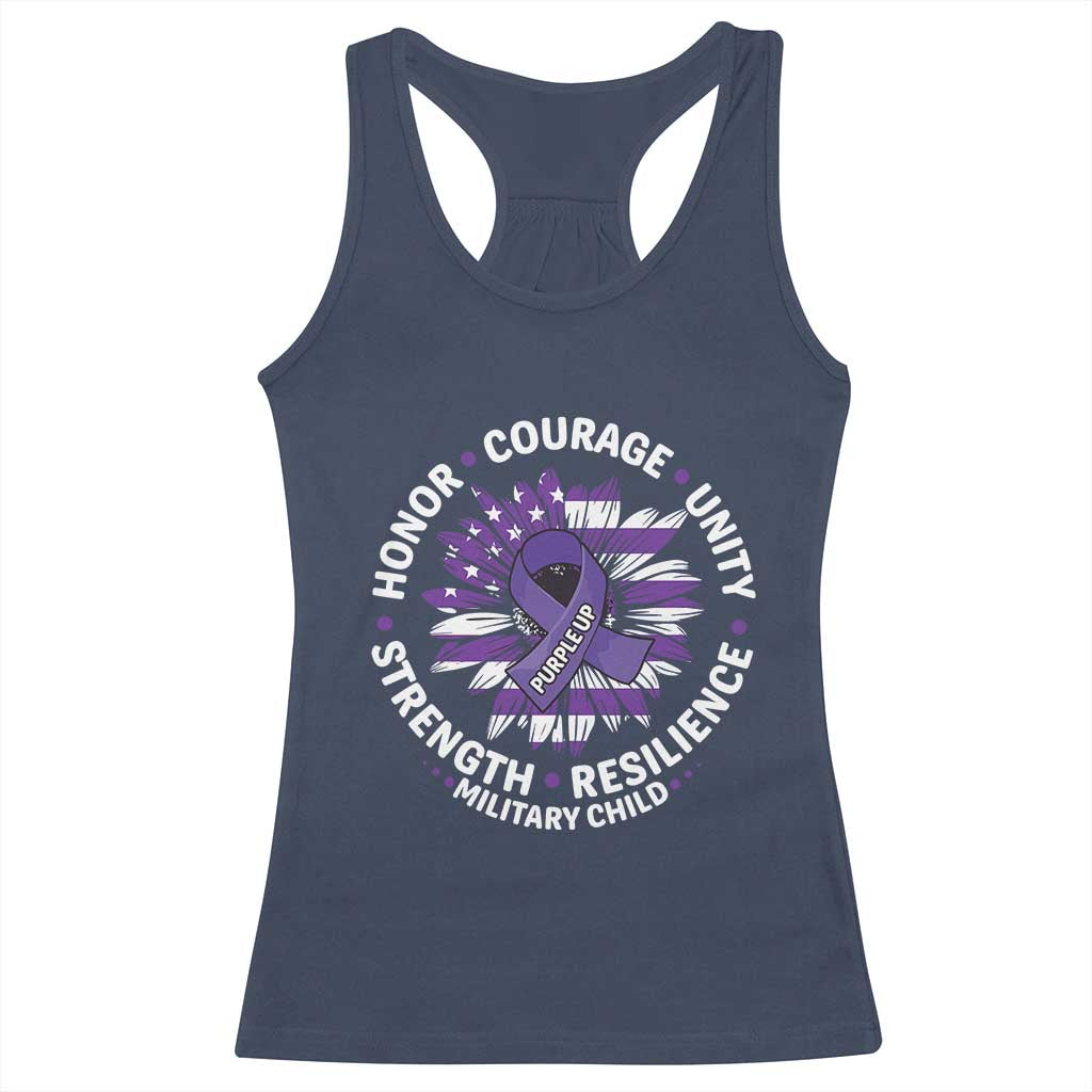 Military Child Month Racerback Tank Top Purple Up Military Child Honor Courage Unity Strength Resilience TS11 Navy Print Your Wear