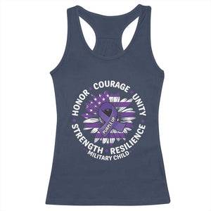 Military Child Month Racerback Tank Top Purple Up Military Child Honor Courage Unity Strength Resilience TS11 Navy Print Your Wear