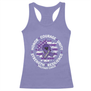 Military Child Month Racerback Tank Top Purple Up Military Child Honor Courage Unity Strength Resilience TS11 Violet Print Your Wear