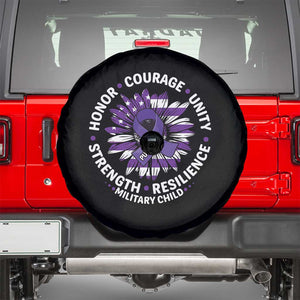 Military Child Month Spare Tire Cover Purple Up Military Child Honor Courage Unity Strength Resilience TS11 Black Print Your Wear