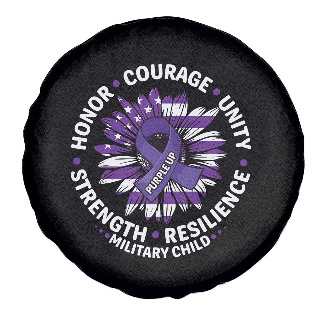 Military Child Month Spare Tire Cover Purple Up Military Child Honor Courage Unity Strength Resilience TS11 Print Your Wear