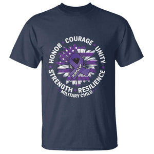 Military Child Month T Shirt Purple Up Military Child Honor Courage Unity Strength Resilience TS11 Navy Print Your Wear