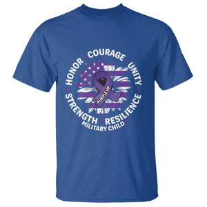 Military Child Month T Shirt Purple Up Military Child Honor Courage Unity Strength Resilience TS11 Royal Blue Print Your Wear