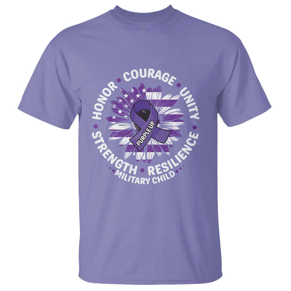 Military Child Month T Shirt Purple Up Military Child Honor Courage Unity Strength Resilience TS11 Violet Print Your Wear