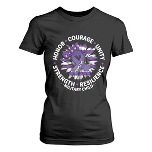 Military Child Month T Shirt For Women Purple Up Military Child Honor Courage Unity Strength Resilience TS11 Black Print Your Wear