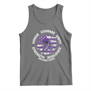 Military Child Month Tank Top Purple Up Military Child Honor Courage Unity Strength Resilience TS11 Black Heather Print Your Wear
