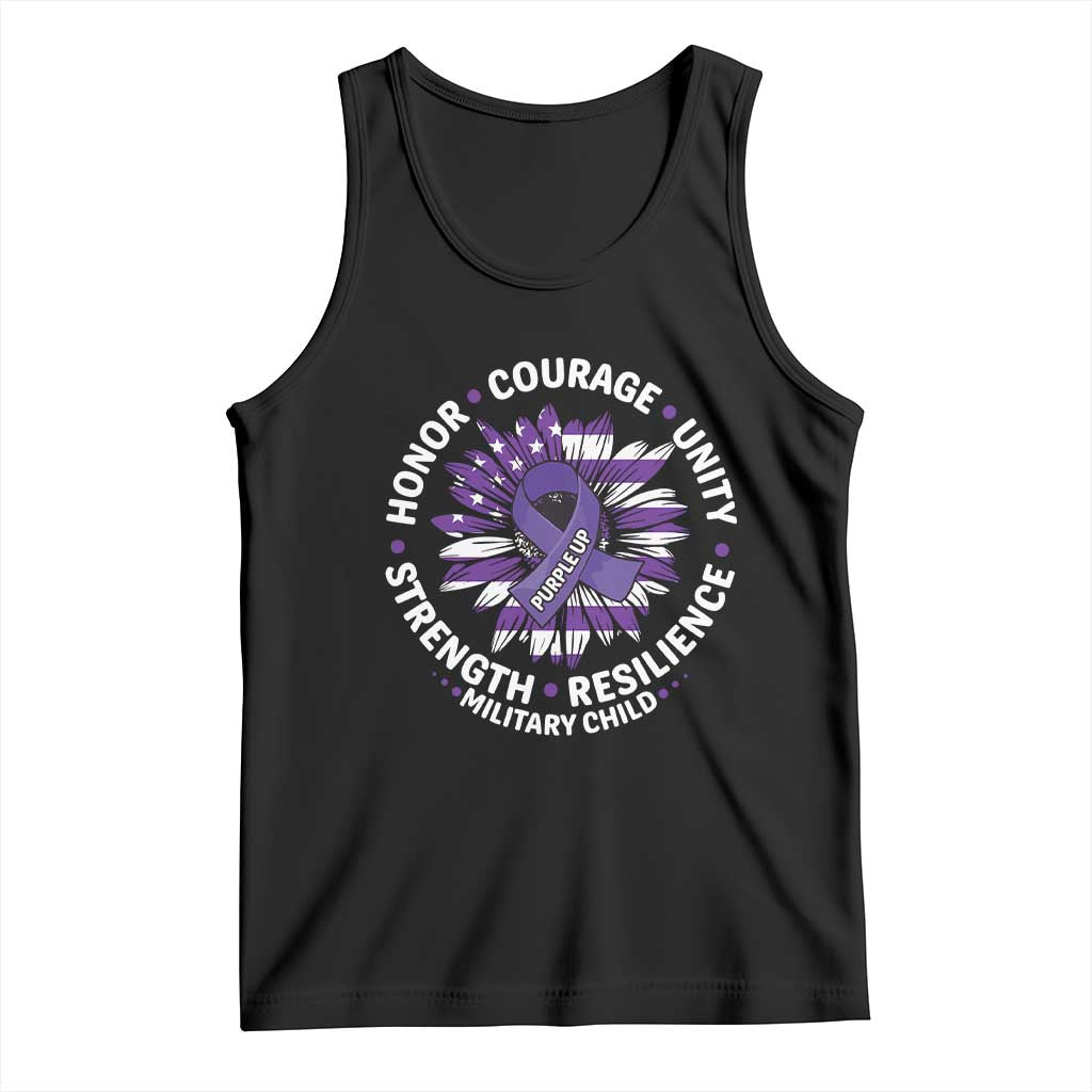 Military Child Month Tank Top Purple Up Military Child Honor Courage Unity Strength Resilience TS11 Black Print Your Wear