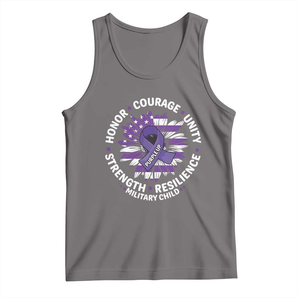 Military Child Month Tank Top Purple Up Military Child Honor Courage Unity Strength Resilience TS11 Deep Heather Print Your Wear