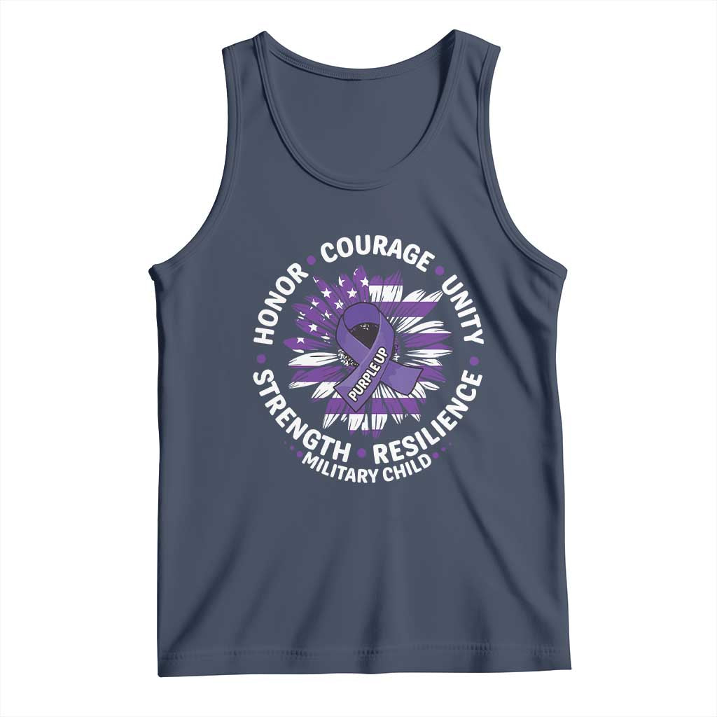 Military Child Month Tank Top Purple Up Military Child Honor Courage Unity Strength Resilience TS11 Navy Print Your Wear