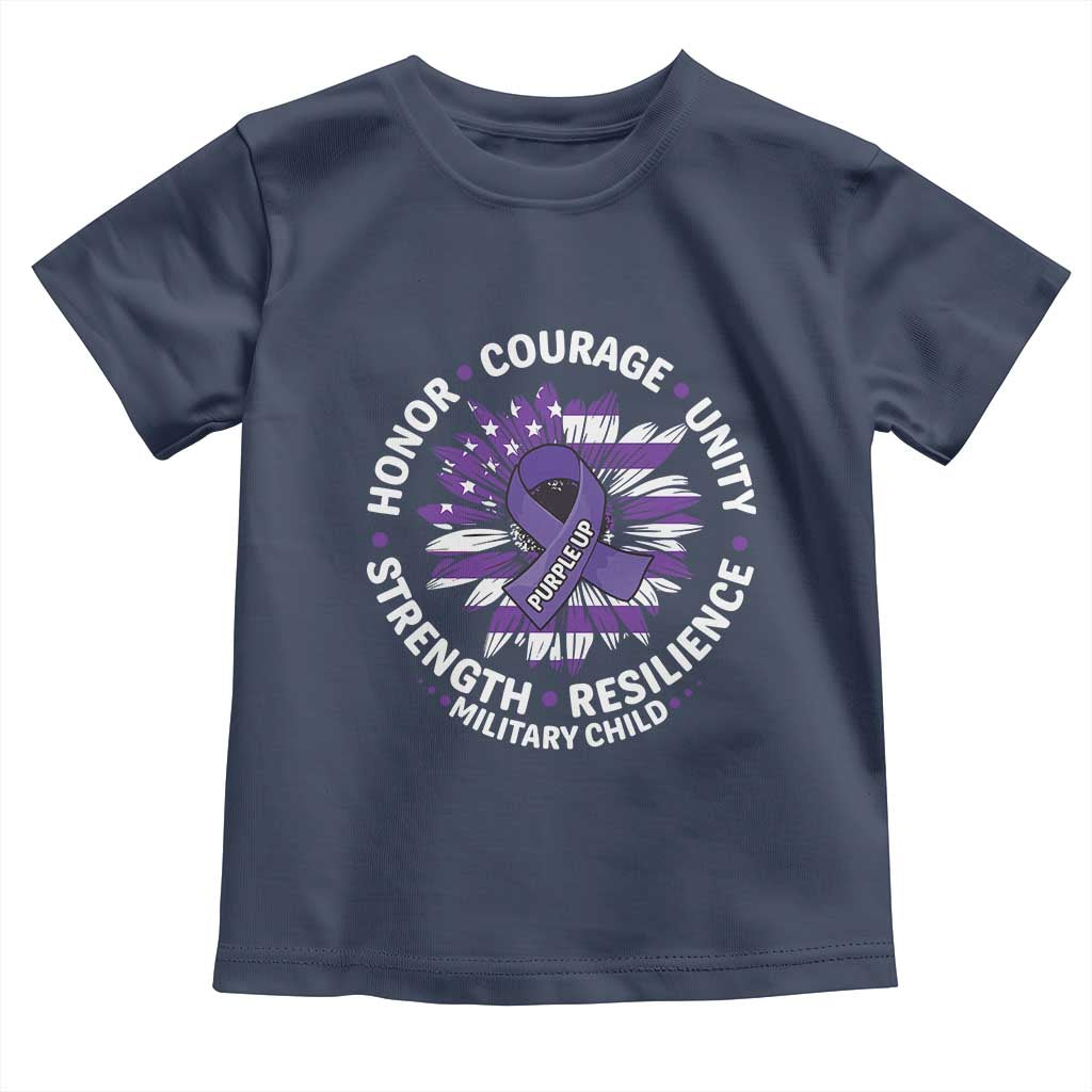 Military Child Month Toddler T Shirt Purple Up Military Child Honor Courage Unity Strength Resilience TS11 Navy Print Your Wear