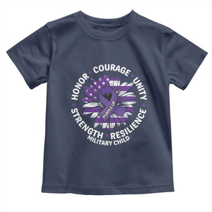 Military Child Month Toddler T Shirt Purple Up Military Child Honor Courage Unity Strength Resilience TS11 Navy Print Your Wear
