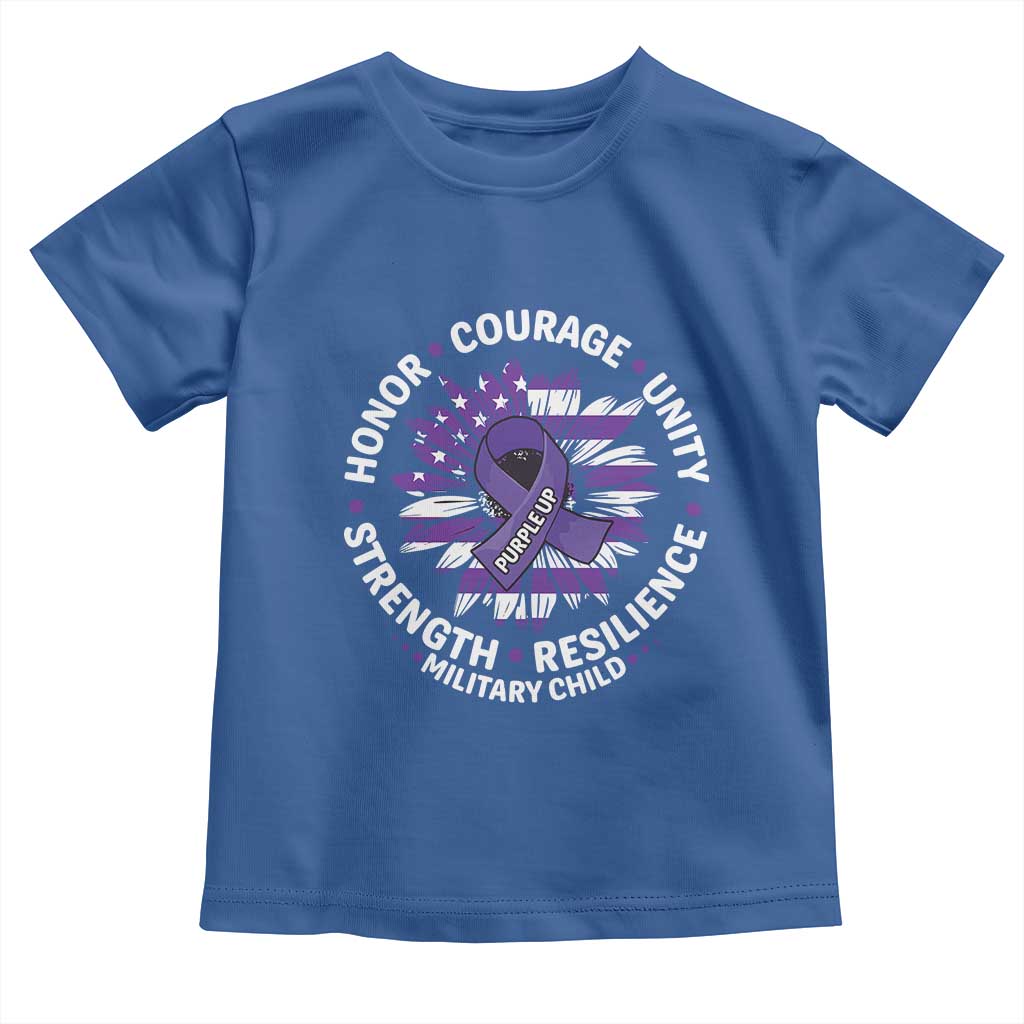 Military Child Month Toddler T Shirt Purple Up Military Child Honor Courage Unity Strength Resilience TS11 Royal Blue Print Your Wear