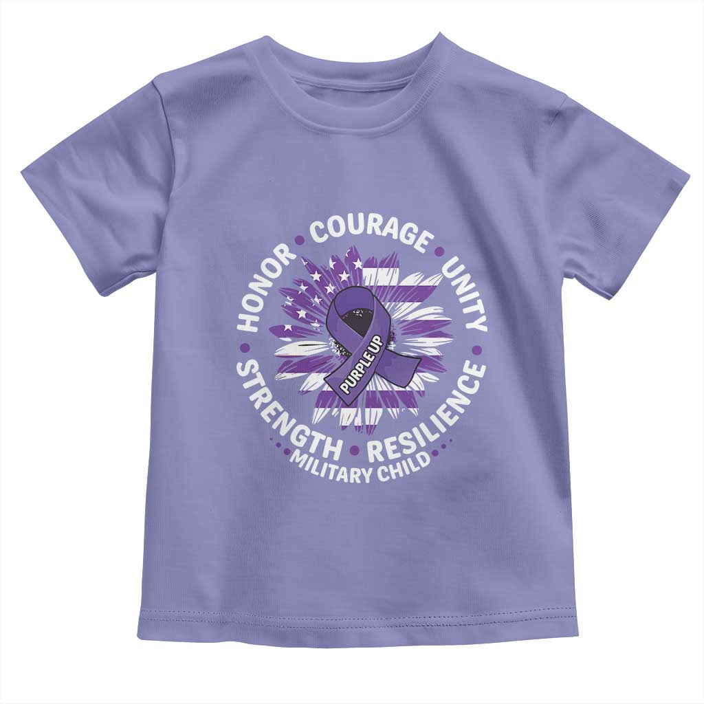 Military Child Month Toddler T Shirt Purple Up Military Child Honor Courage Unity Strength Resilience TS11 Violet Print Your Wear