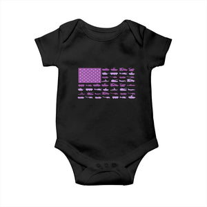 Military Child Month Military Transport American Flag Baby Onesie TS11 Black Print Your Wear