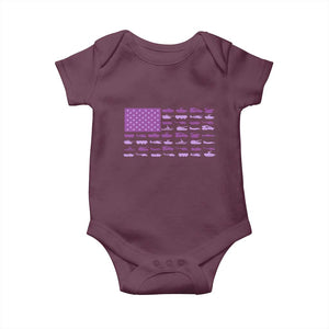 Military Child Month Military Transport American Flag Baby Onesie TS11 Maroon Print Your Wear