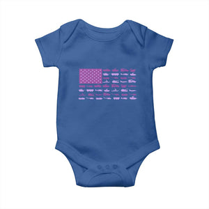 Military Child Month Military Transport American Flag Baby Onesie TS11 Royal Blue Print Your Wear