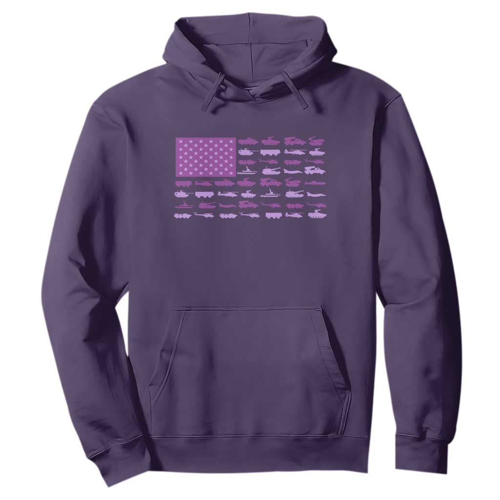 Military Child Month Military Transport American Flag Hoodie TS11 Purple Print Your Wear