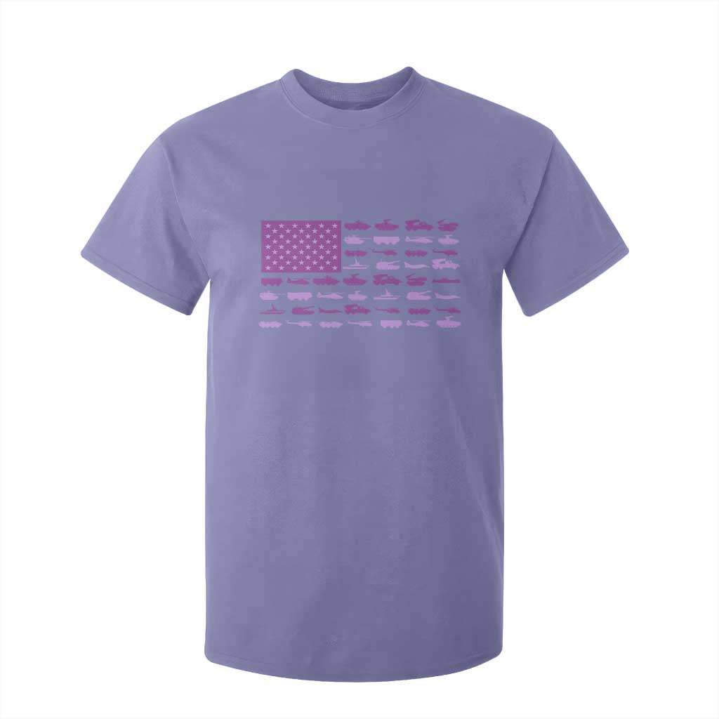 Military Child Month Military Transport American Flag T Shirt For Kid TS11 Violet Print Your Wear