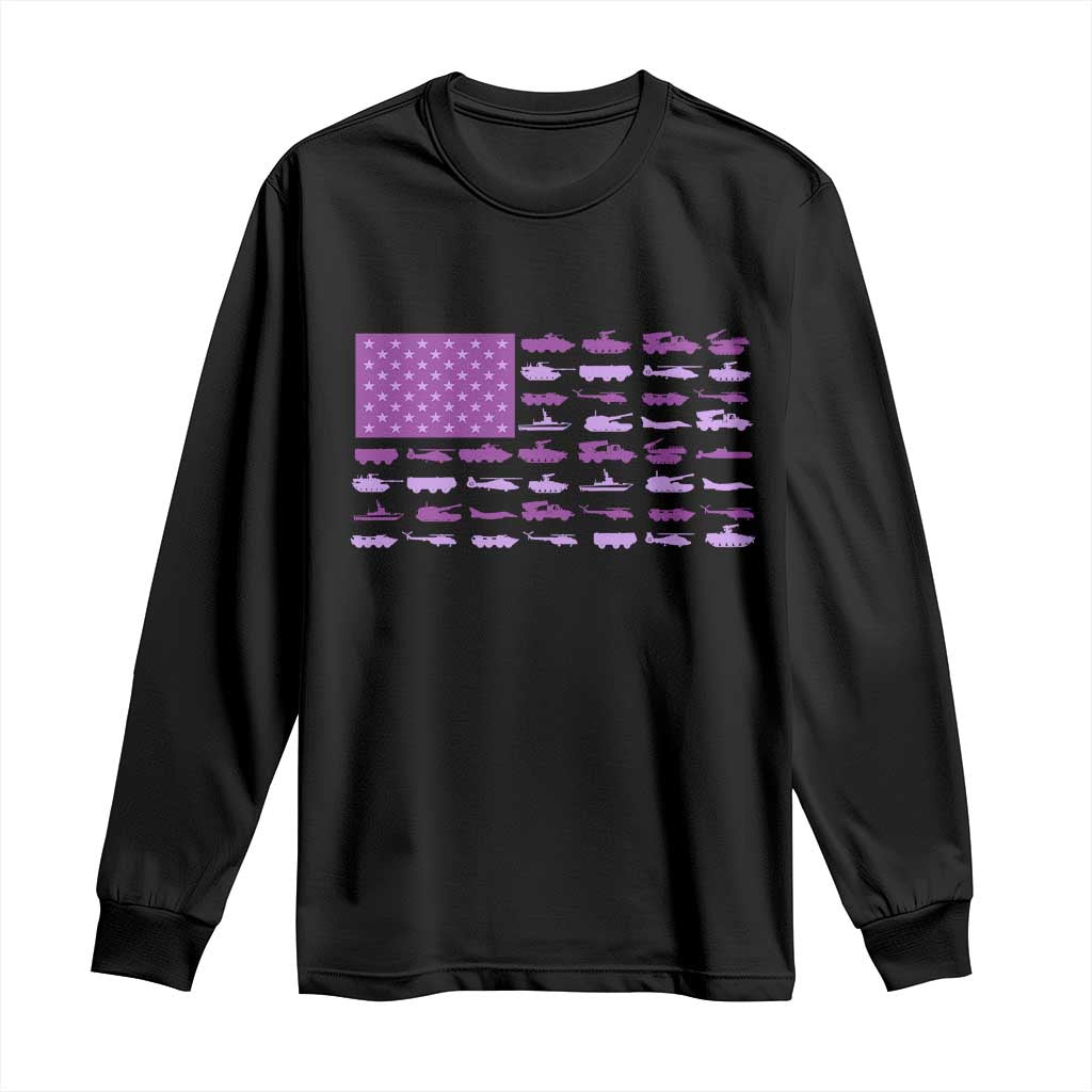 Military Child Month Military Transport American Flag Long Sleeve Shirt TS11 Black Print Your Wear