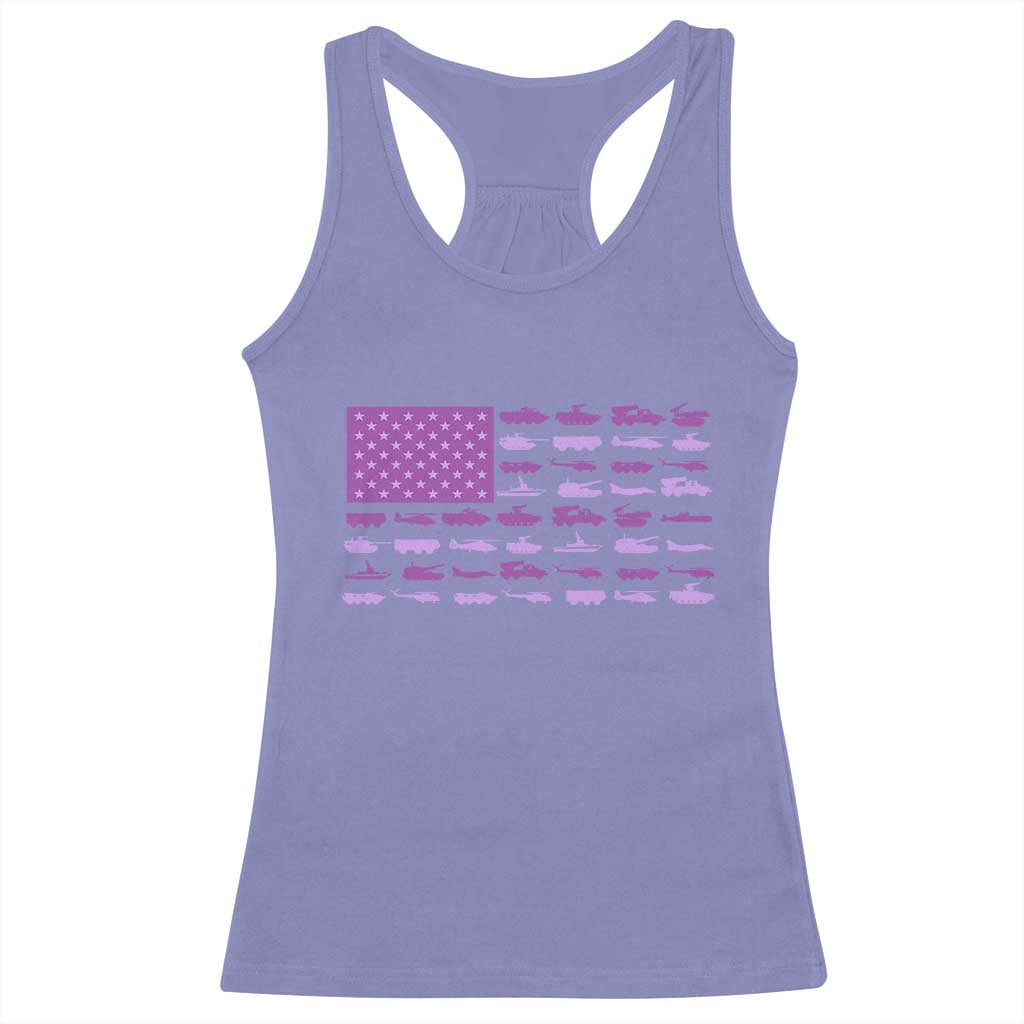 Military Child Month Military Transport American Flag Racerback Tank Top TS11 Violet Print Your Wear