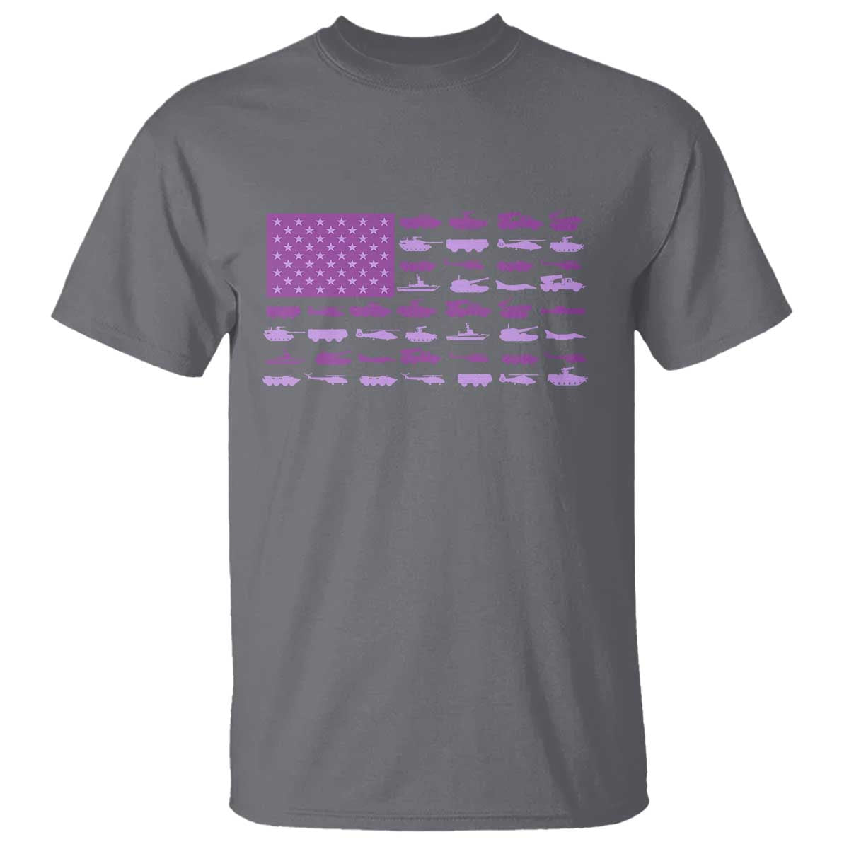 Military Child Month Military Transport American Flag T Shirt TS11 Charcoal Print Your Wear
