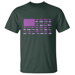Military Child Month Military Transport American Flag T Shirt TS11 Dark Forest Green Print Your Wear