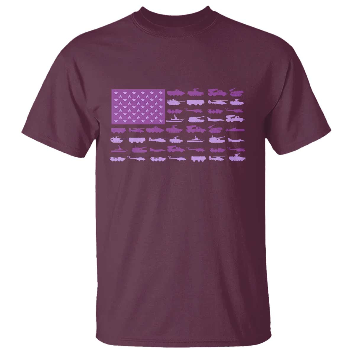 Military Child Month Military Transport American Flag T Shirt TS11 Maroon Print Your Wear