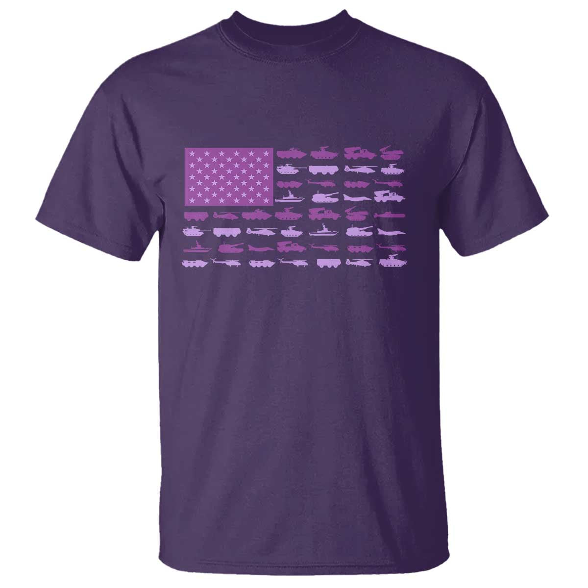 Military Child Month Military Transport American Flag T Shirt TS11 Purple Print Your Wear