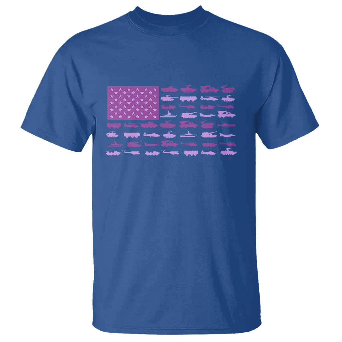 Military Child Month Military Transport American Flag T Shirt TS11 Royal Blue Print Your Wear