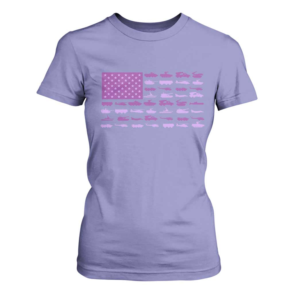 Military Child Month Military Transport American Flag T Shirt For Women TS11 Violet Print Your Wear