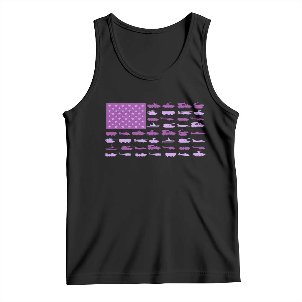 Military Child Month Military Transport American Flag Tank Top TS11 Black Print Your Wear