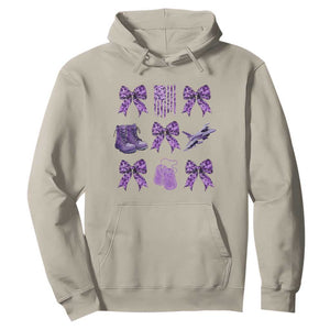 Military Kid Month Camo Coquette Bow Hoodie TS11 Sand Print Your Wear