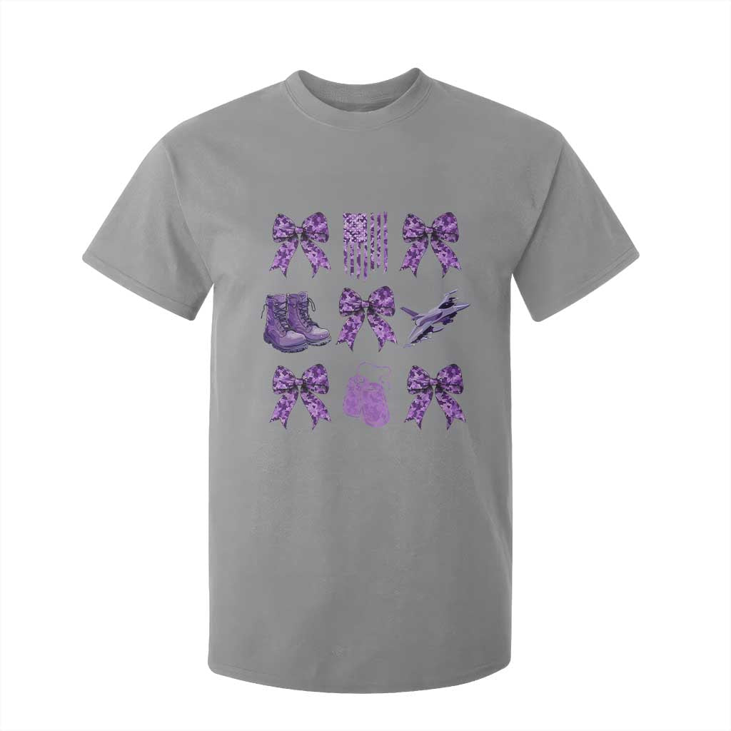 Military Kid Month Camo Coquette Bow T Shirt For Kid TS11 Sport Gray Print Your Wear