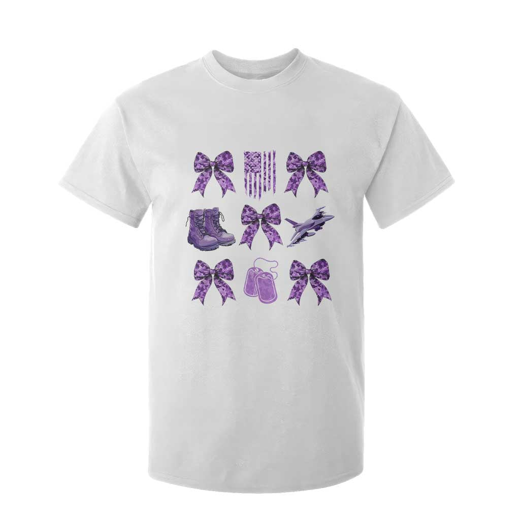 Military Kid Month Camo Coquette Bow T Shirt For Kid TS11 White Print Your Wear