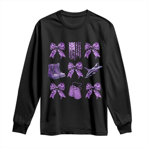 Military Kid Month Camo Coquette Bow Long Sleeve Shirt TS11 Black Print Your Wear