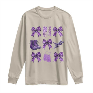 Military Kid Month Camo Coquette Bow Long Sleeve Shirt TS11 Sand Print Your Wear