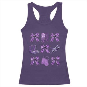 Military Kid Month Camo Coquette Bow Racerback Tank Top TS11 Purple Print Your Wear